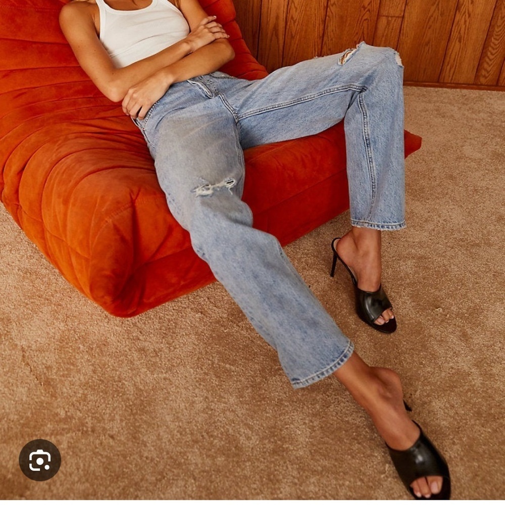 Denim Forum ARITZIA The Bonet High Rise Loose Jeans Distressed Button Fly 23